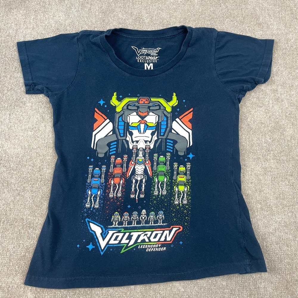 Loot Crate T Shirt Womens Medium Blue Voltron Legendary Defender Graphic Print